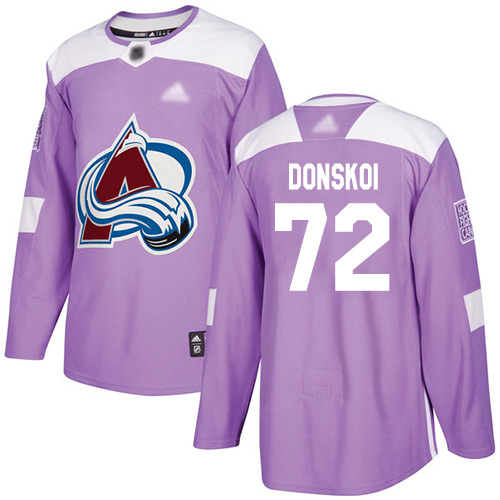 Adidas Colorado Avalanche 72 Joonas Donskoi Purple Authentic Fights Cancer Stitched Youth NHL Jersey